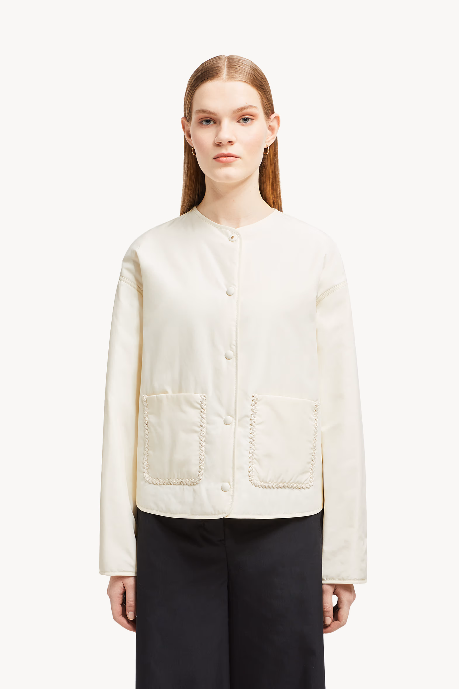 Nevers Short Padded Jacket Women White Moncler 3